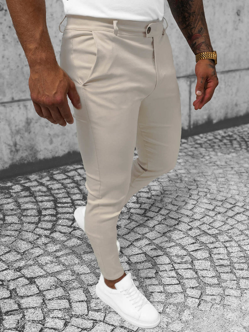 Pantalón chino de hombre beige OZONEE O/P4049