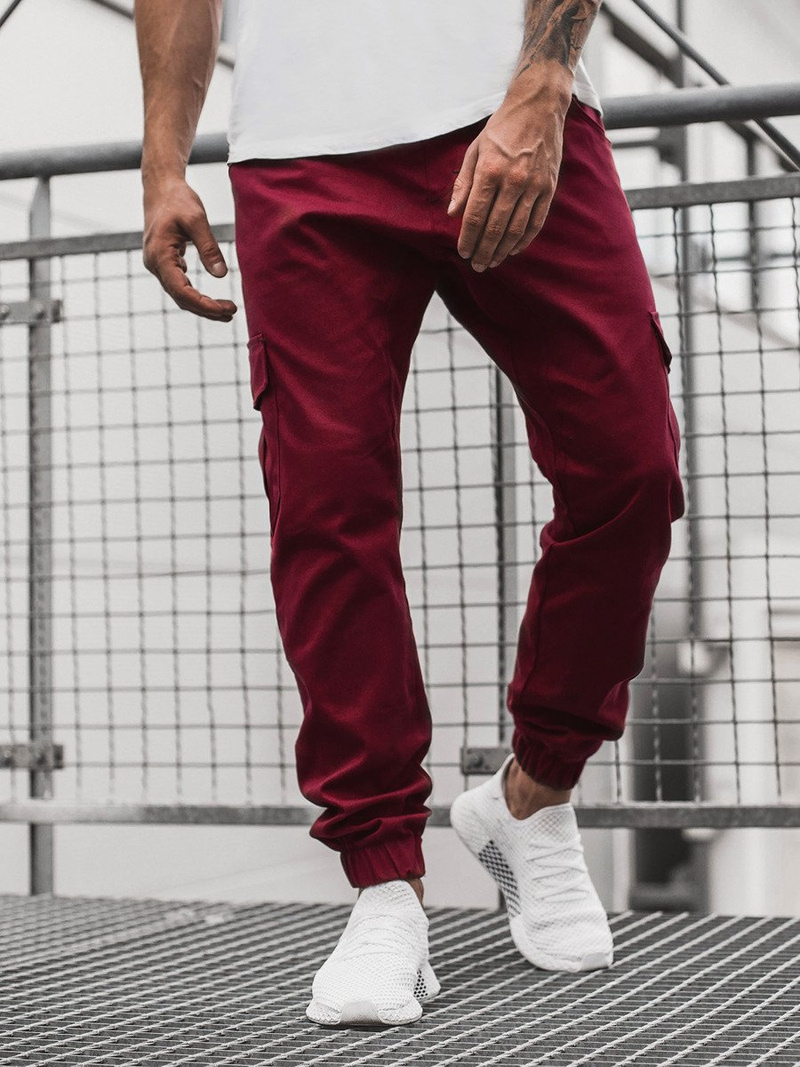 Pantalón jogger de hombre burdeos OZONEE A/404