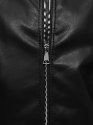 Chaqueta de cuero para mujer negra OZONEE O/G116Z