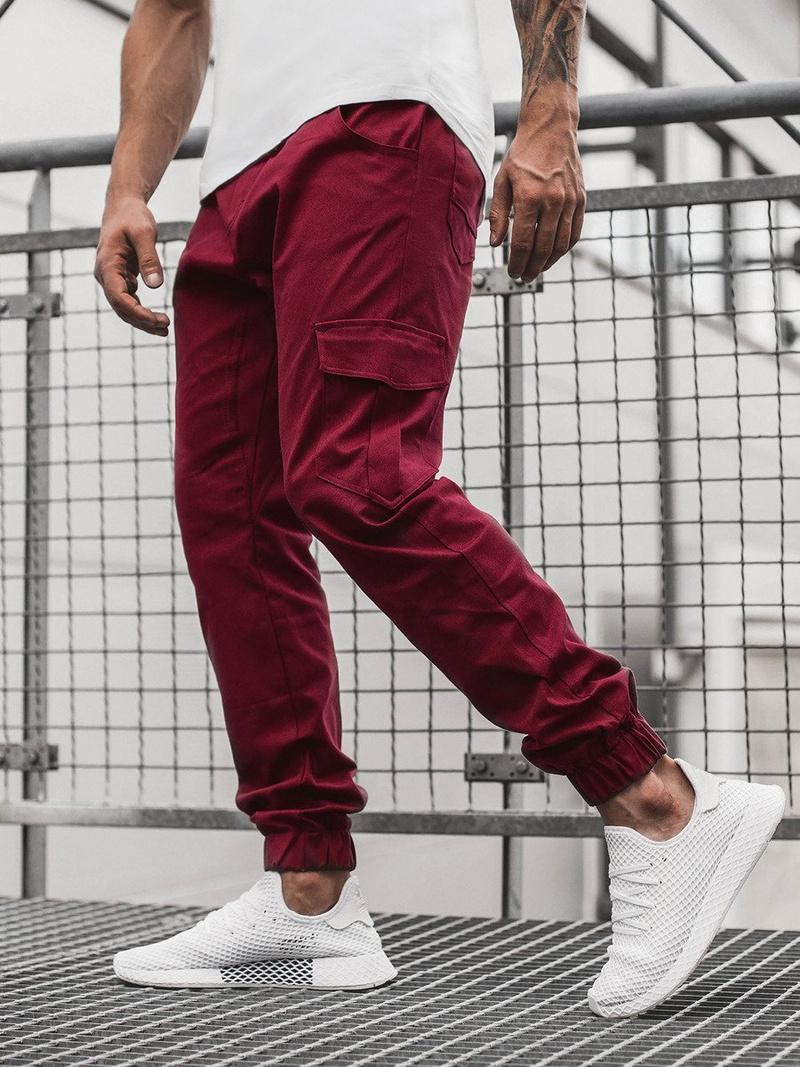 Pantalón jogger de hombre burdeos OZONEE A/404