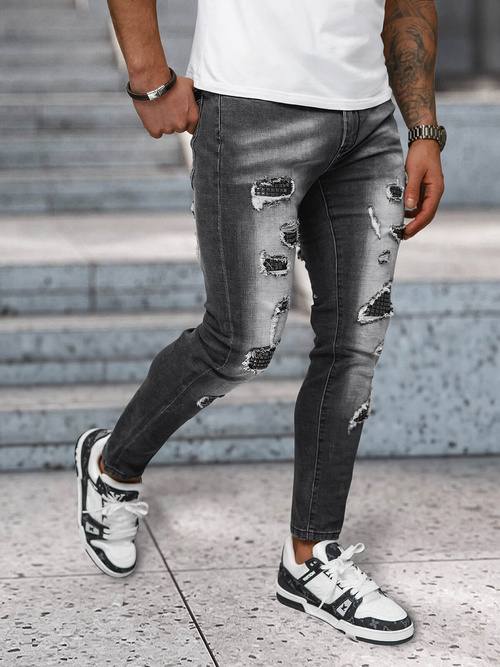 Vaqueros de hombre negras OZONEE NB/MP0152N