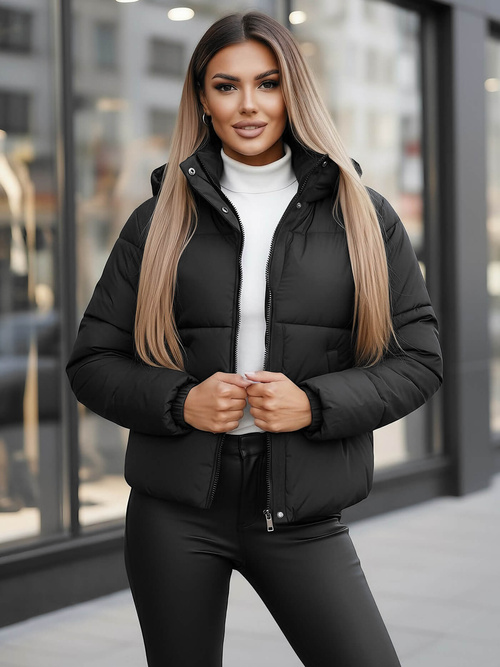 Chaqueta de mujer negra OZONEE JS/16M9188/392Z