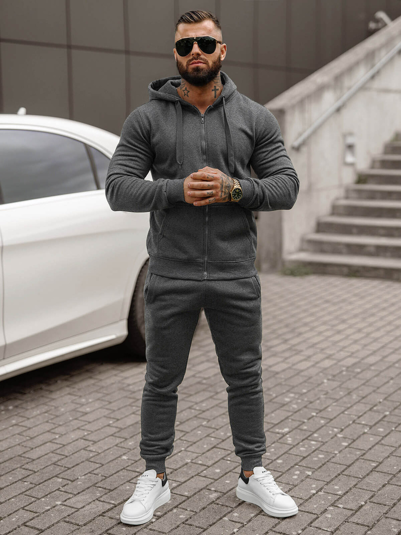 Chándal de hombre grafito OZONEE JS/68C10386/5Z