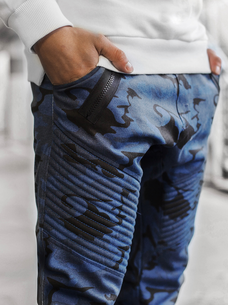 Pantalón chino jogger de hombre azul marino-camuflaje OZONEE A/0952
