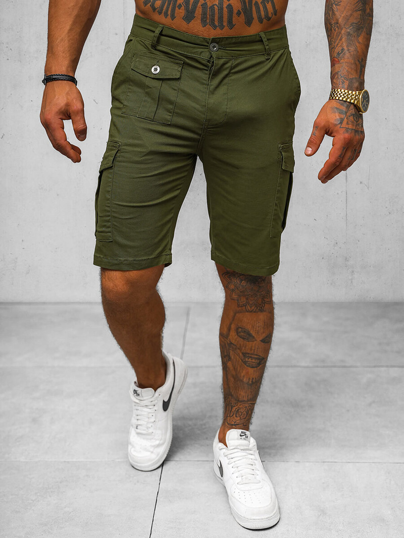 Pantalones cortos chinos de hombre verde OZONEE NB/MP0188MV