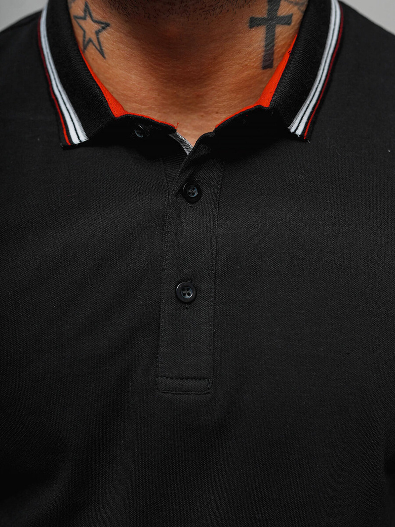 Polo de hombre negro OZONEE O/DA729