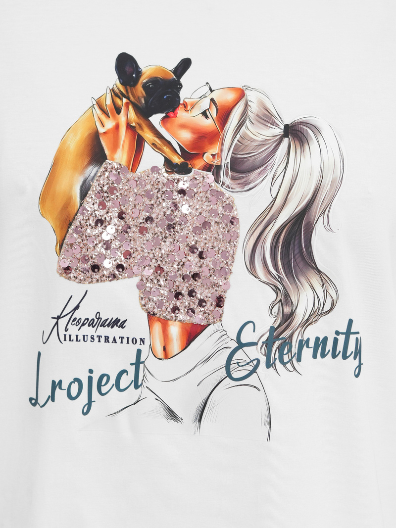 Camiseta de mujer blanco OZONEE JS/95T2575/1