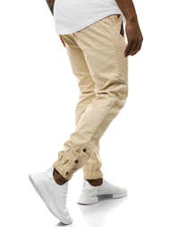 Pantalón chino jogger de hombre beige OZONEE A/0952