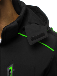 Chaqueta de hombre negra-verde OZONEE GE/12259