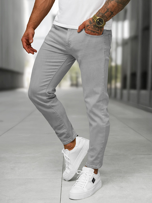 Vaqueros de hombre gris OZONEE BL/JK881
