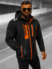 Chaqueta softshell de hombre negro y naranja OZONEE JS/HH026/1