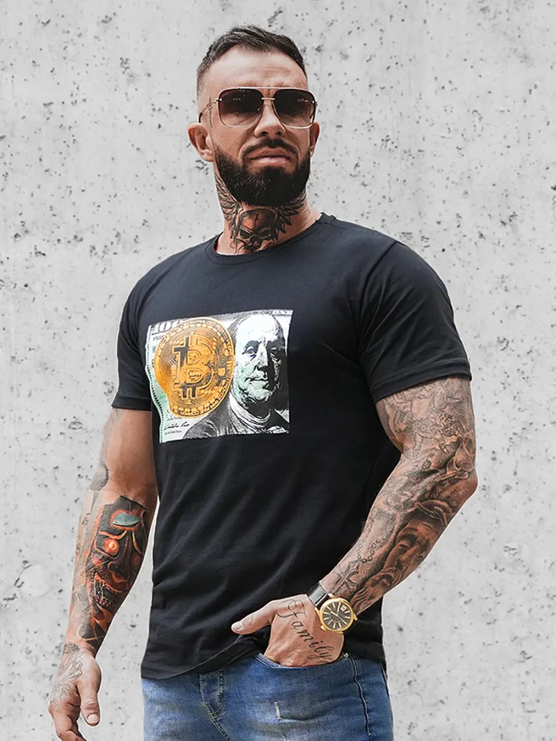 Camiseta de hombre de negro OZONEE O/BL2260Z