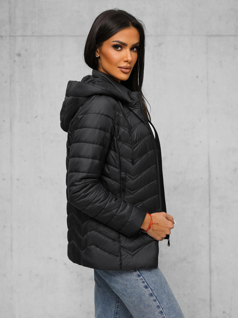 Chaqueta de mujer negra OZONEE JS/16M9238/392