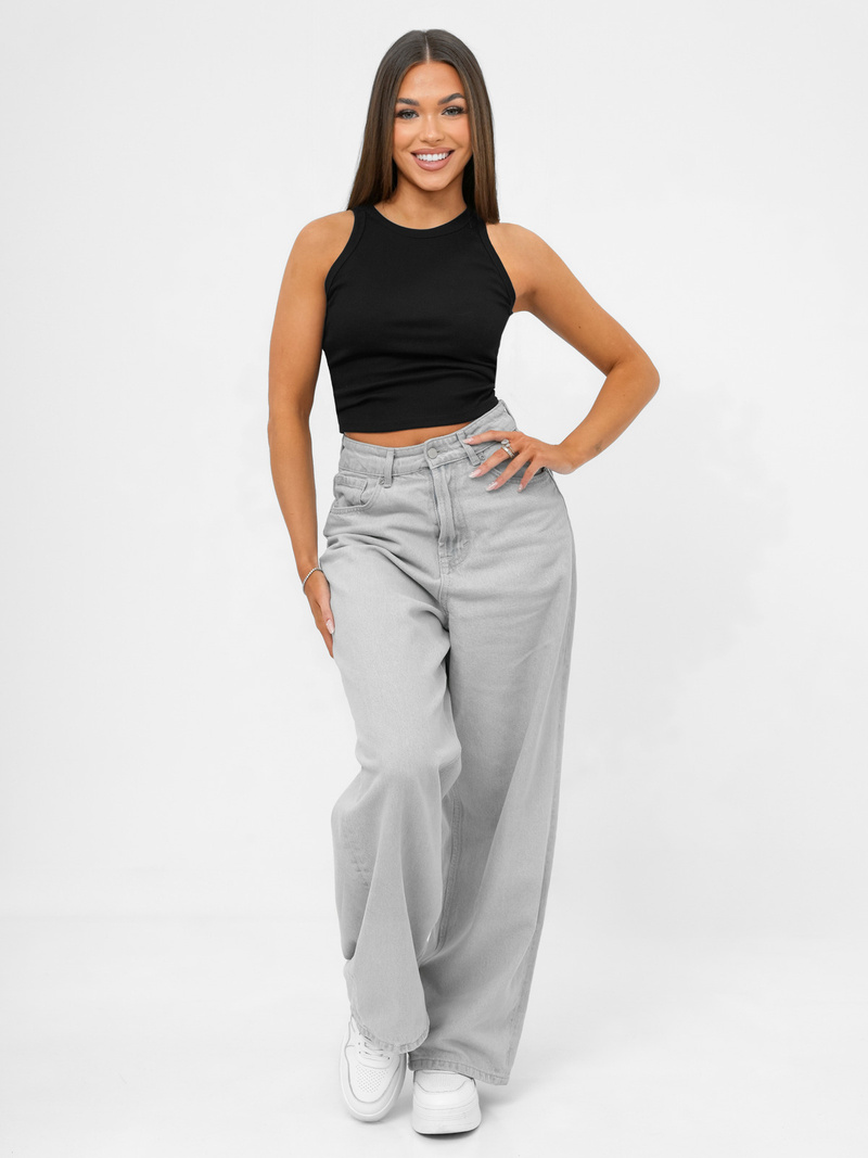 Camiseta sin mangas para mujer negra OZONEE JS/96T665/3