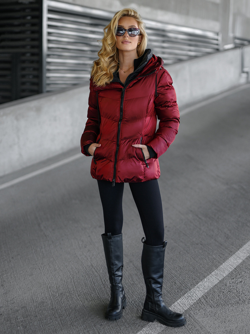 Chaqueta de mujer burdeos OZONEE JS/5M3316/1