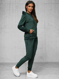 Chándal velour de mujer de verde-oscura OZONEE JS/8C1176/9Z