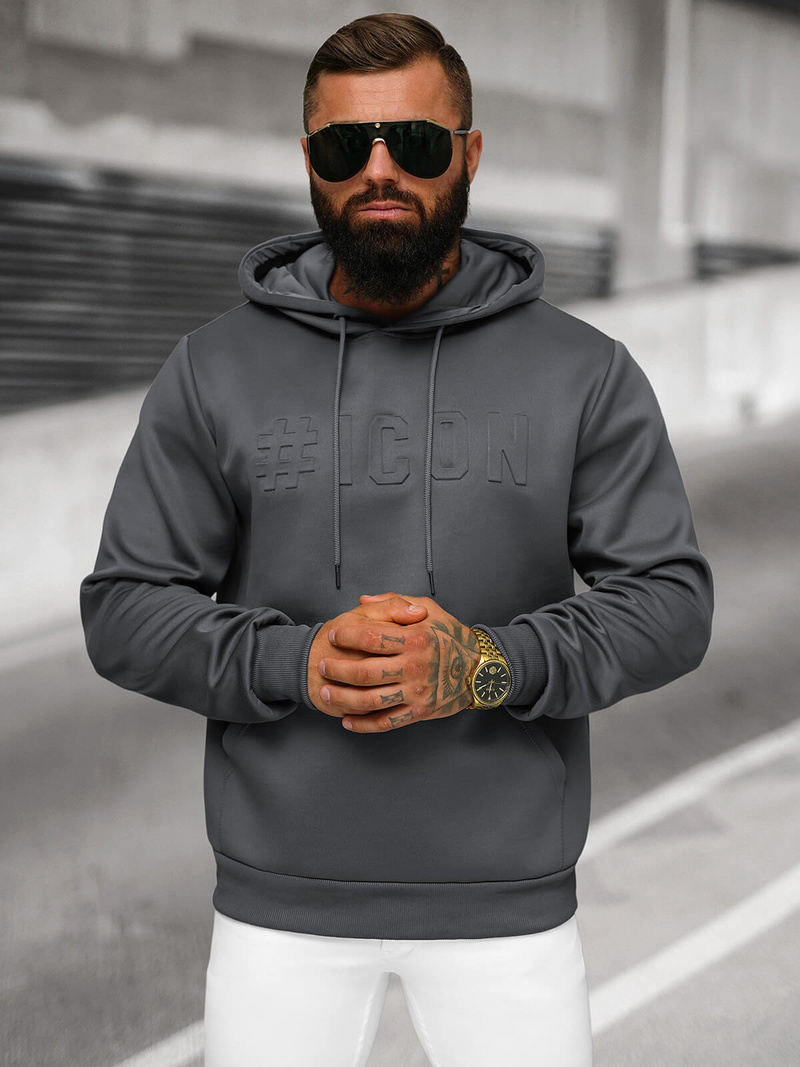 Sudadera de hombre grafito OZONEE JS/27B6502/5