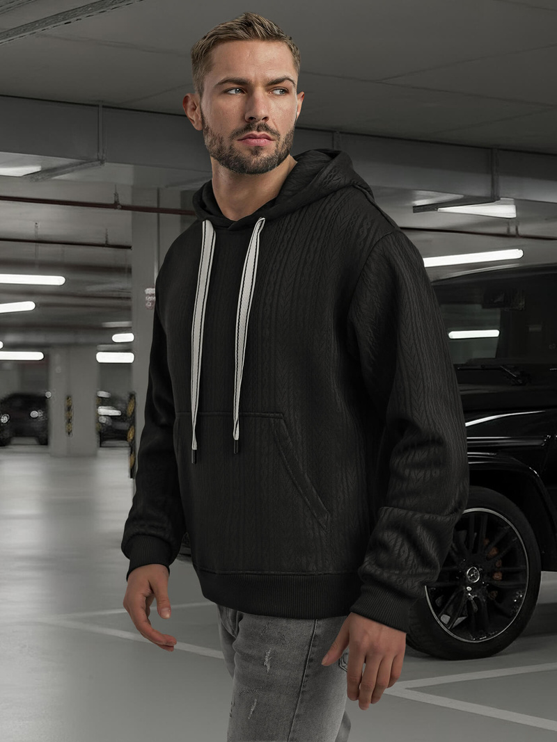 Sudadera de hombre negra OZONEE O/3C577