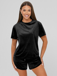 Chándal velour de mujer de negro OZONEE JS/35C1717/3