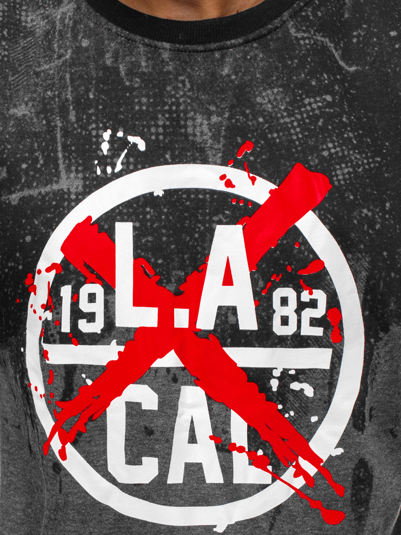 Sudadera de hombre grafito OZONEE JS/22053Z