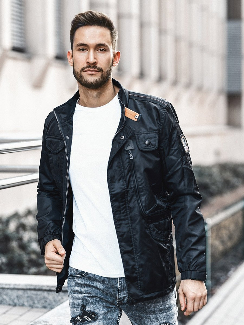 Chaqueta de hombre negr OZONEE O/99237