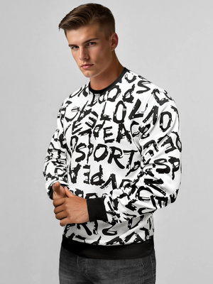 Sudadera de hombre blanca OZONEE JS/8B1191/1