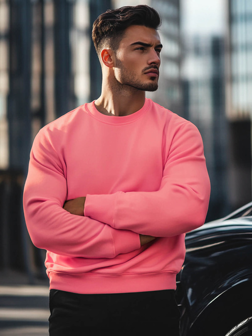 Sudadera de hombre rosa OZONEE JS/2001-10Z