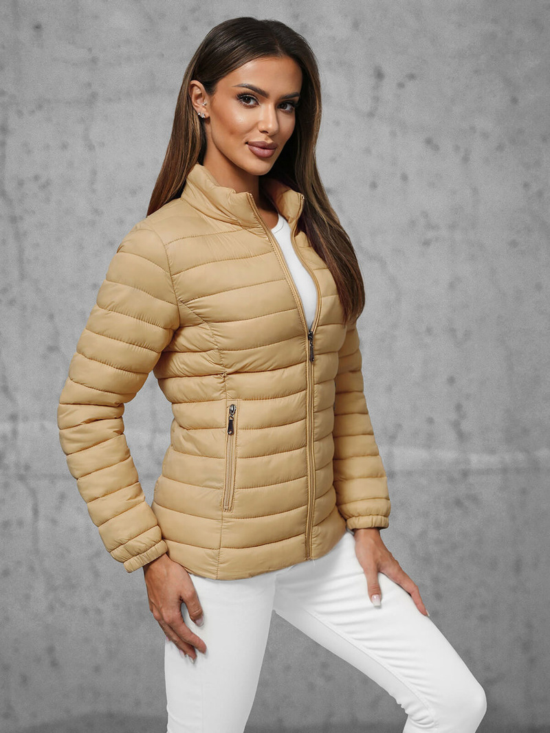 Chaqueta de mujer beige OZONEE JS/16M9101/254