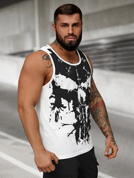 Camiseta sin mangas de hombre blanca OZONEE JS/8B1708/1Z