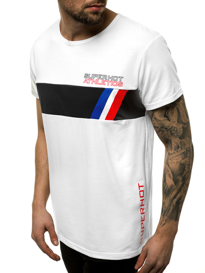 Camiseta de hombre blanca OZONEE JS/KS1957