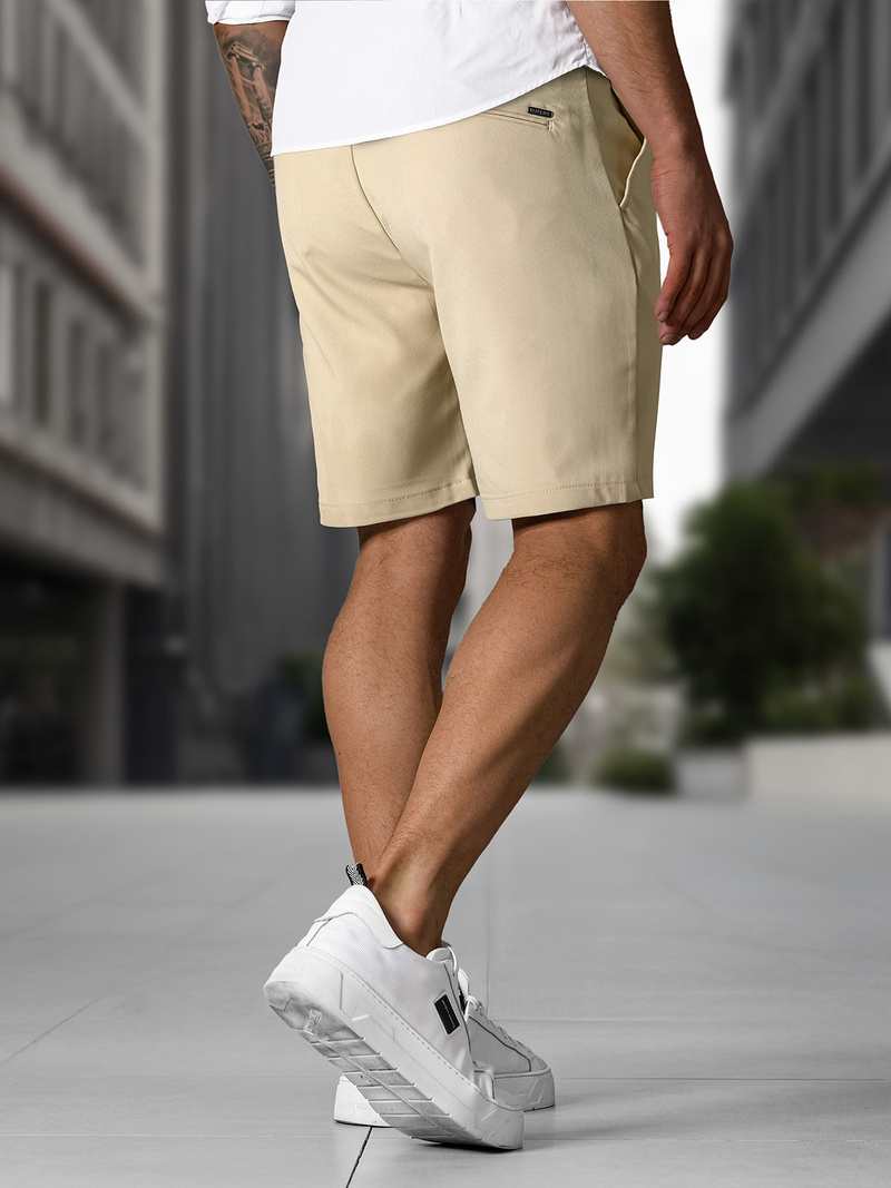 Pantalones cortos chinos de hombre beige OZONEE DJ/4400