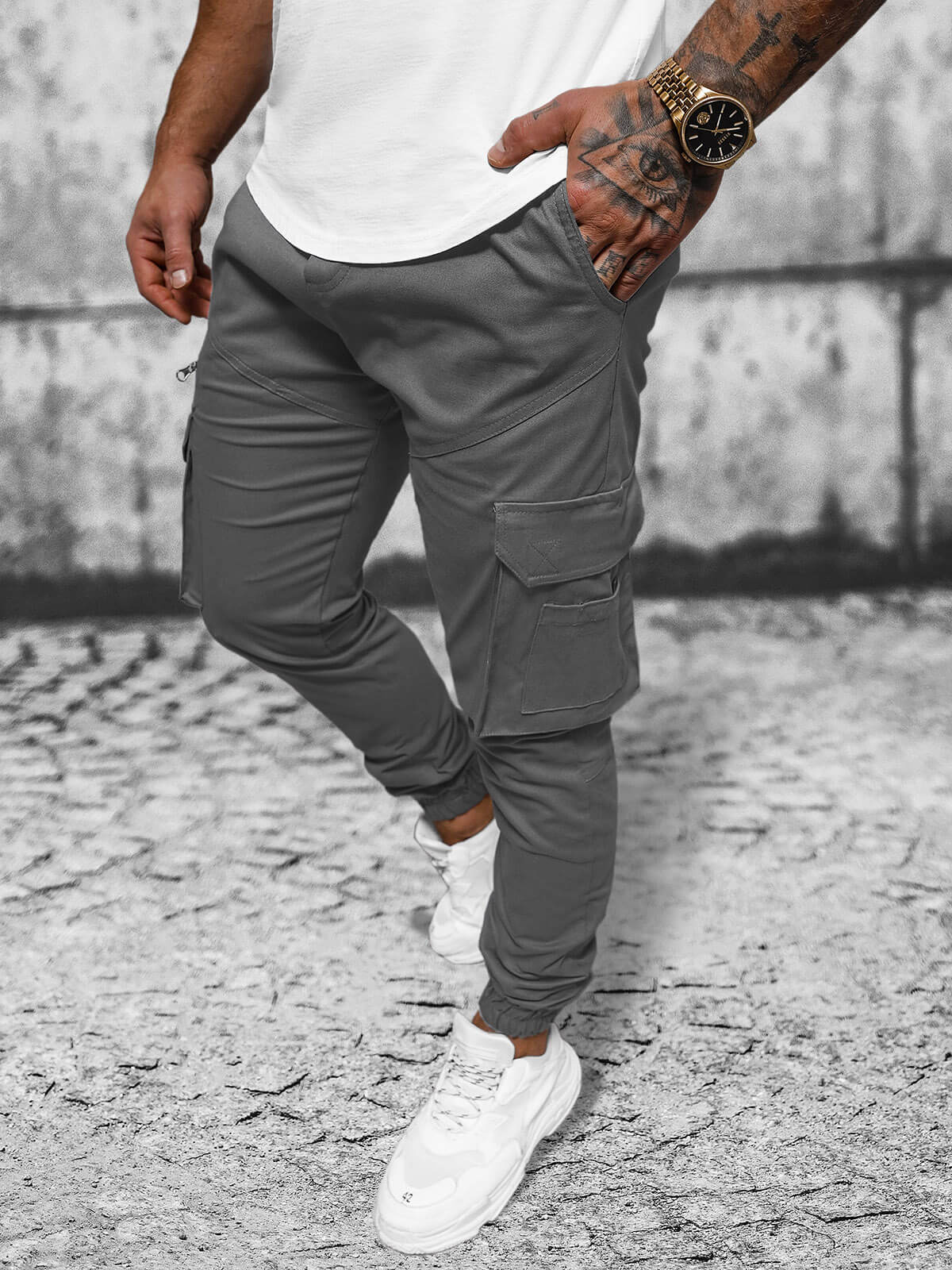 Jogger Pantalon Sudadera Gris Hombre Pantalon Jogger Pantalon Gris