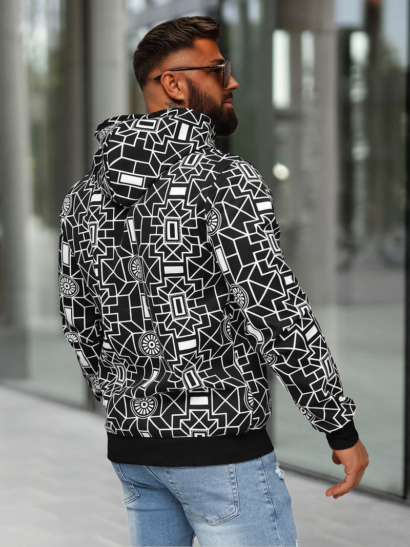 Sudadera de hombre negra OZONEE JS/8B1236/3