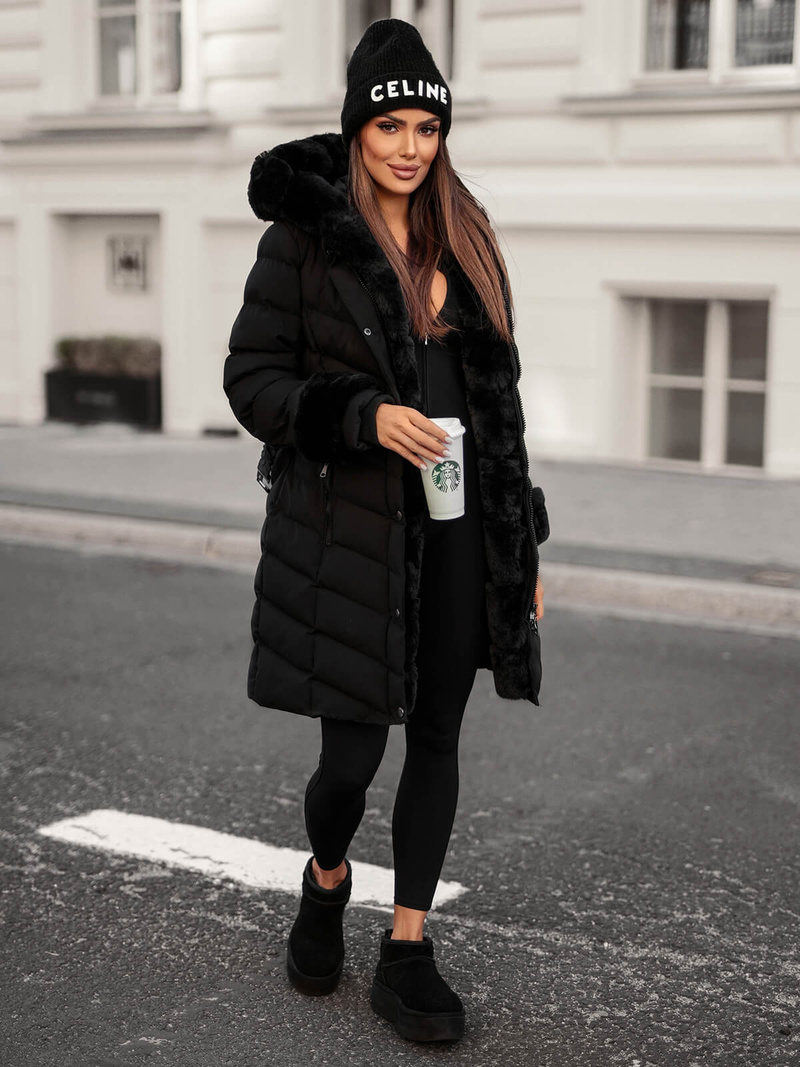 Chaqueta de mujer negra OZONEE JS/5M3156/392Z