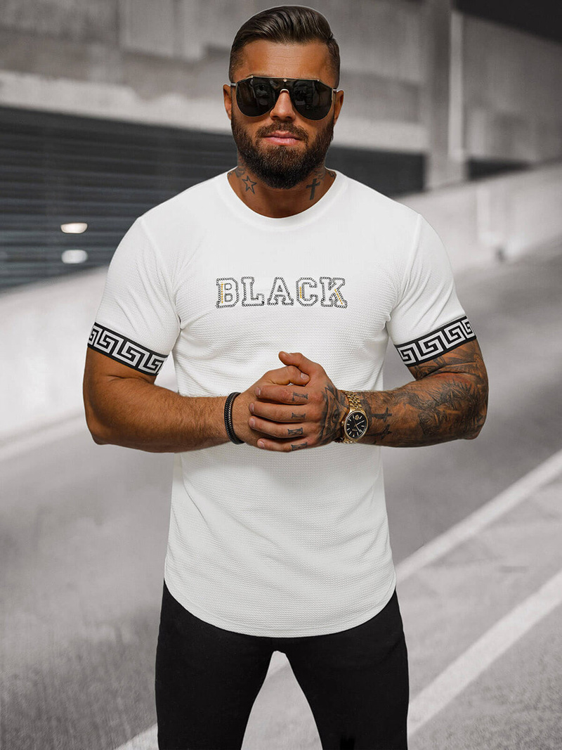 Camiseta de hombre blanco OZONEE O/T7571