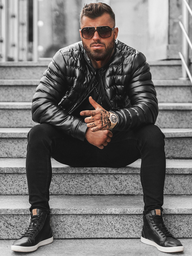 Chaqueta de hombre negra OZONEE O/M796