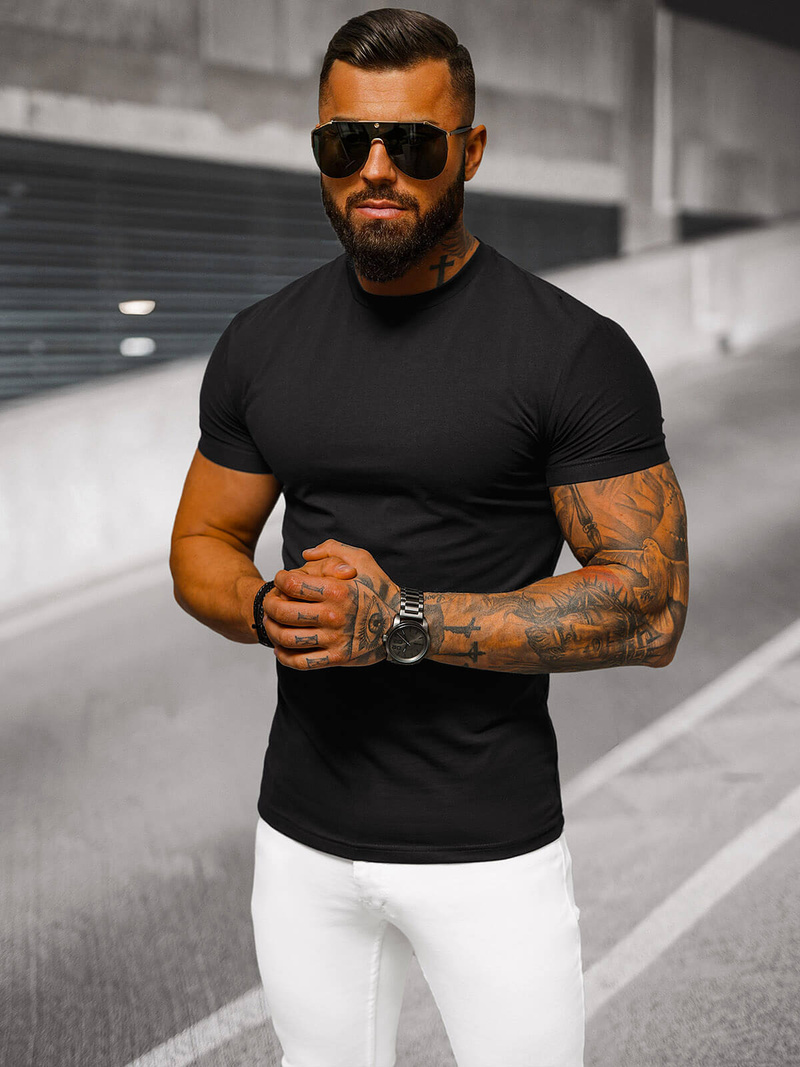 Camiseta de hombre negras OZONEE NB/MT3001Z