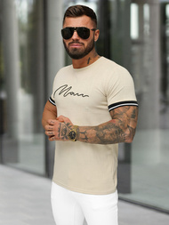 Camiseta de hombre beige OZONEE O/QS11628