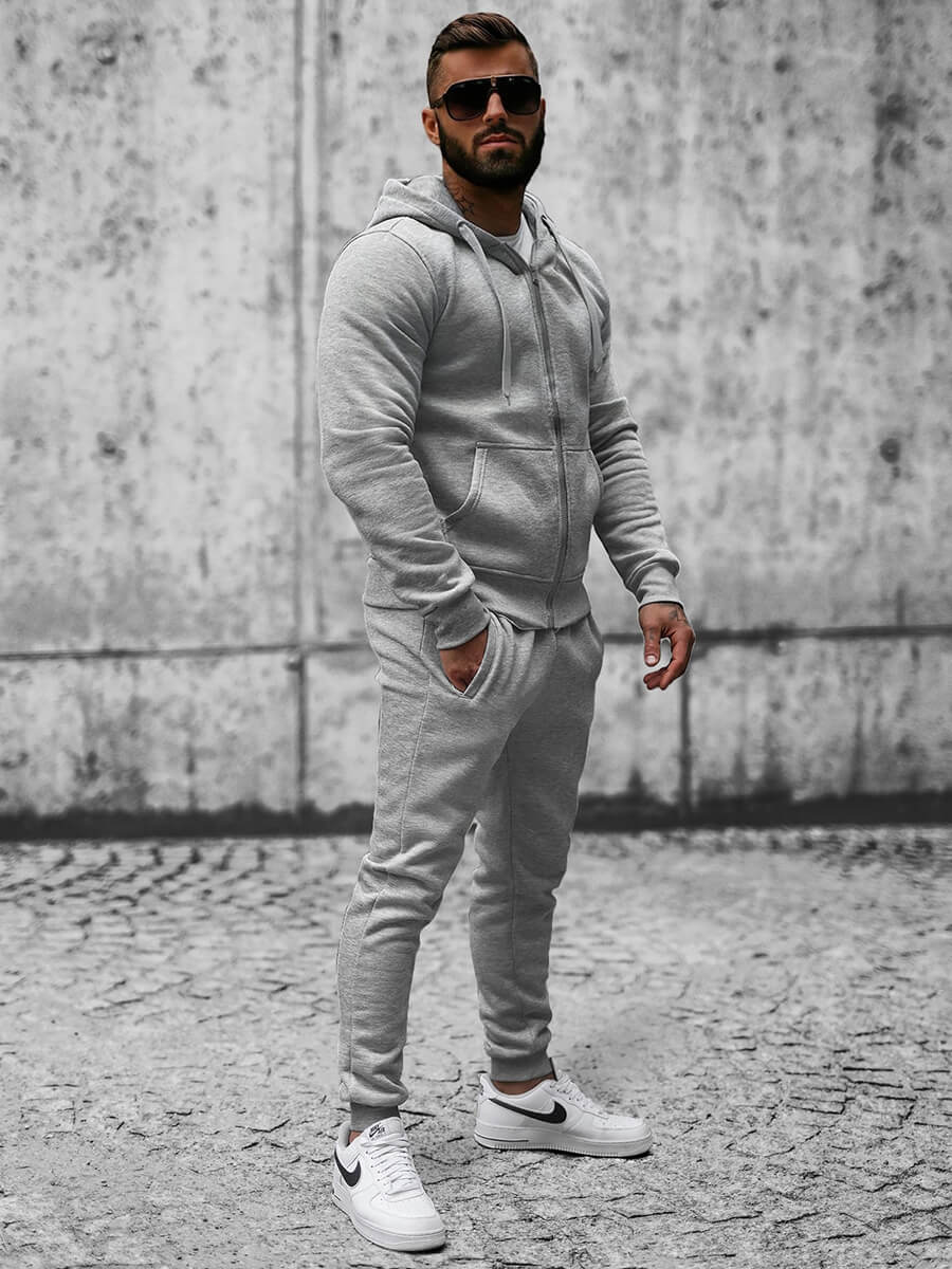 Pantalón de chándal de hombre gris OZONEE JS/XW01Z