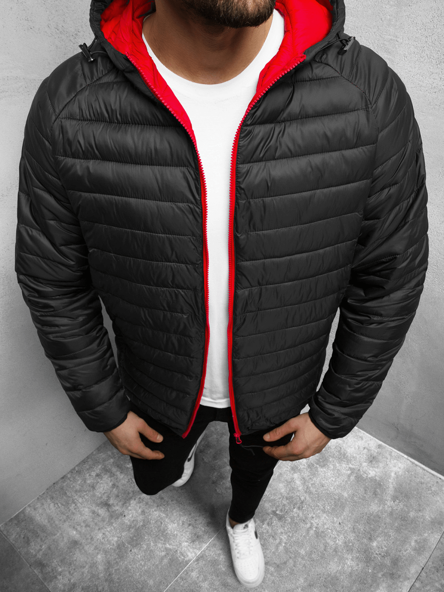 Chaqueta softshell de hombre negra-roja OZONEE JS/HH022/1CZ