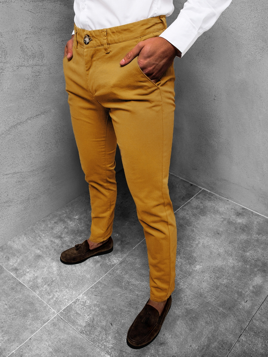 Pantalon chino best sale amarillo hombre