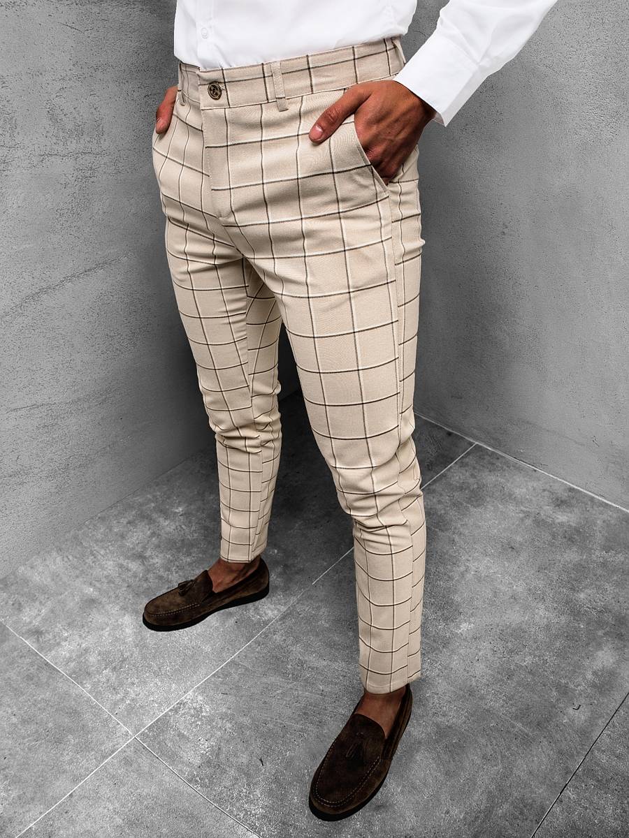 Pantalon Chino Homme Beige OZONEE O/P4028