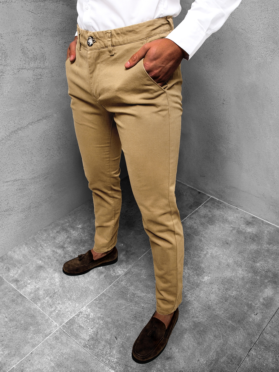 Pantalon Chino Homme Beige OZONEE O/P4028