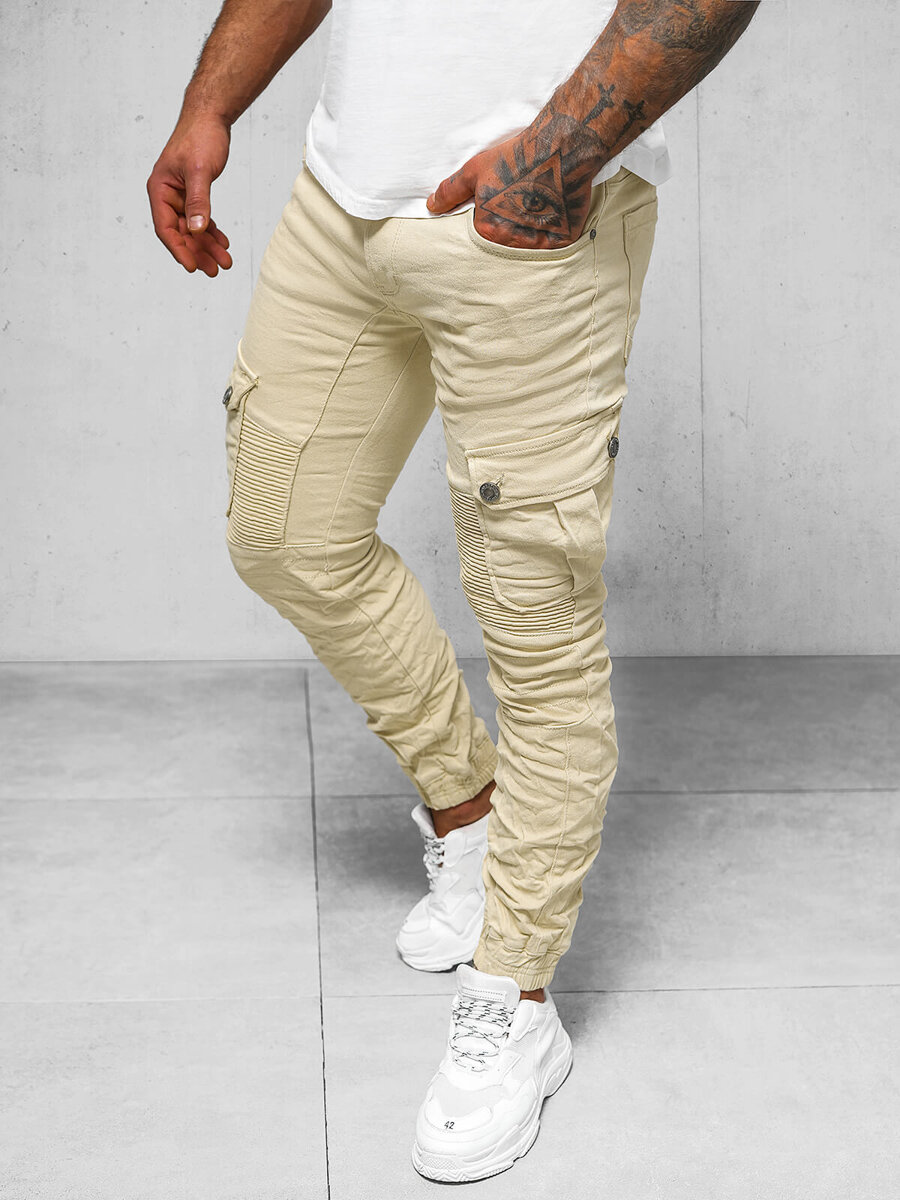 Pantalón pana de hombre beige OZONEE R/4083