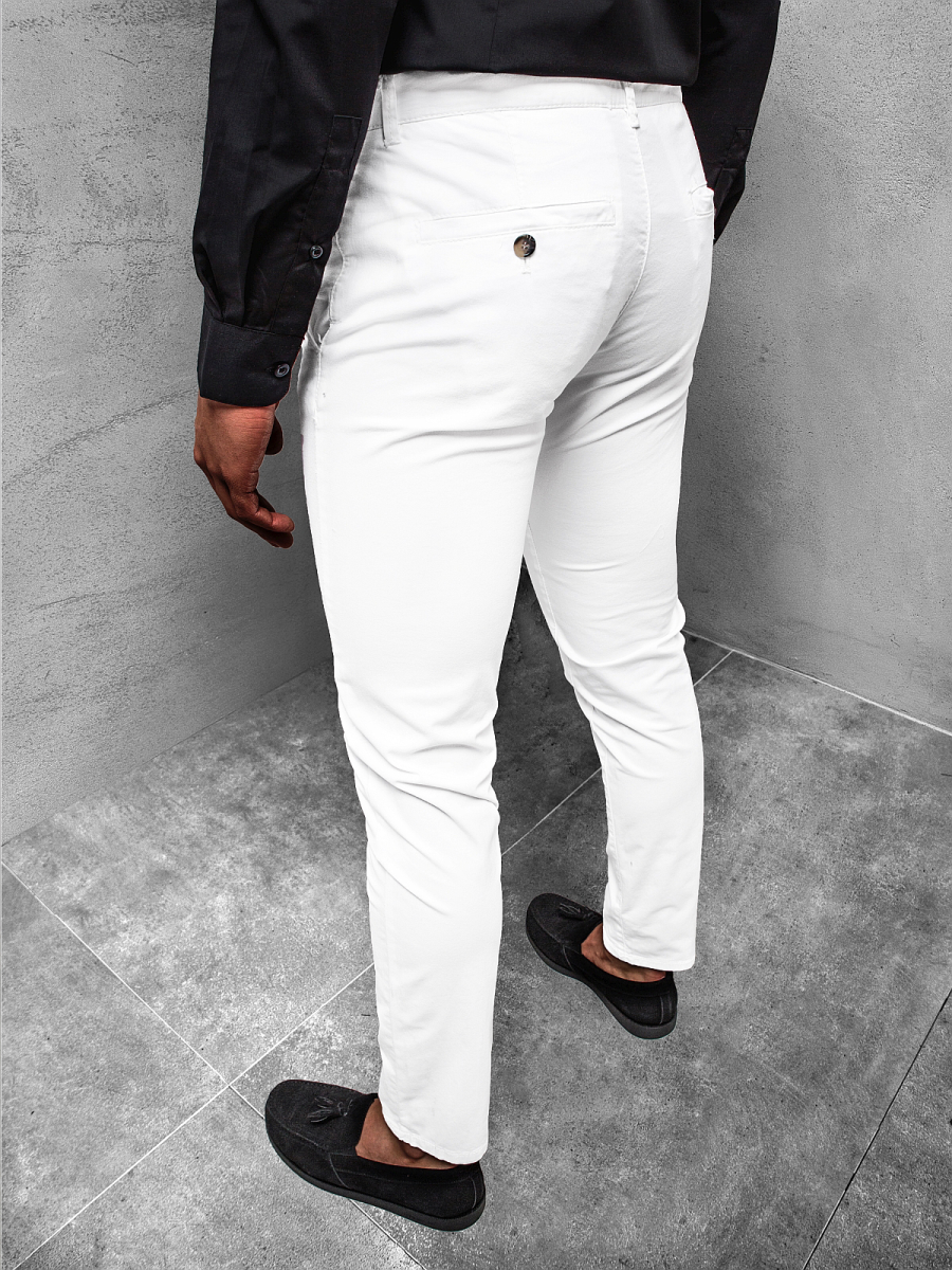 Pantalon chino blanco online hombre