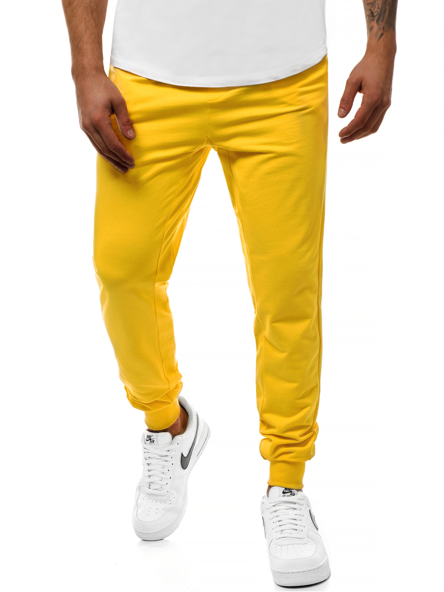 pantalon chandal amarillo hombre