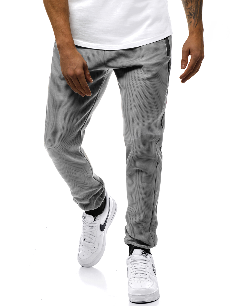 Pantalón de chándal de hombre gris OZONEE JS/AM80 OZONEE