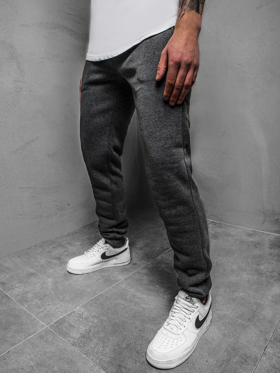 Pantalón de chándal de hombre gris oscuro OZONEE JS/YW006