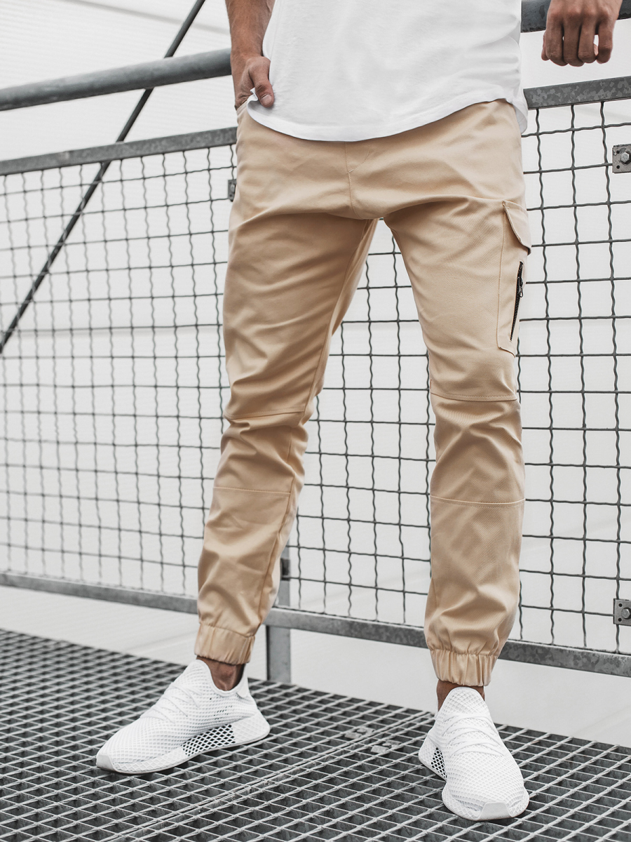 Pantalón jogger de hombre beige OZONEE C/2046