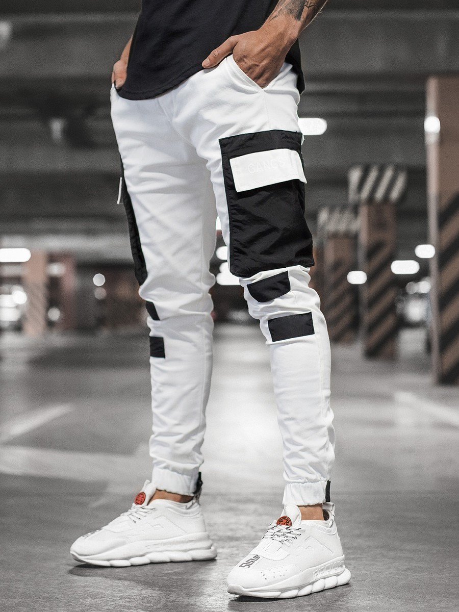Pantalón jogger de hombre blancos OZONEE G/11131 OZONEE